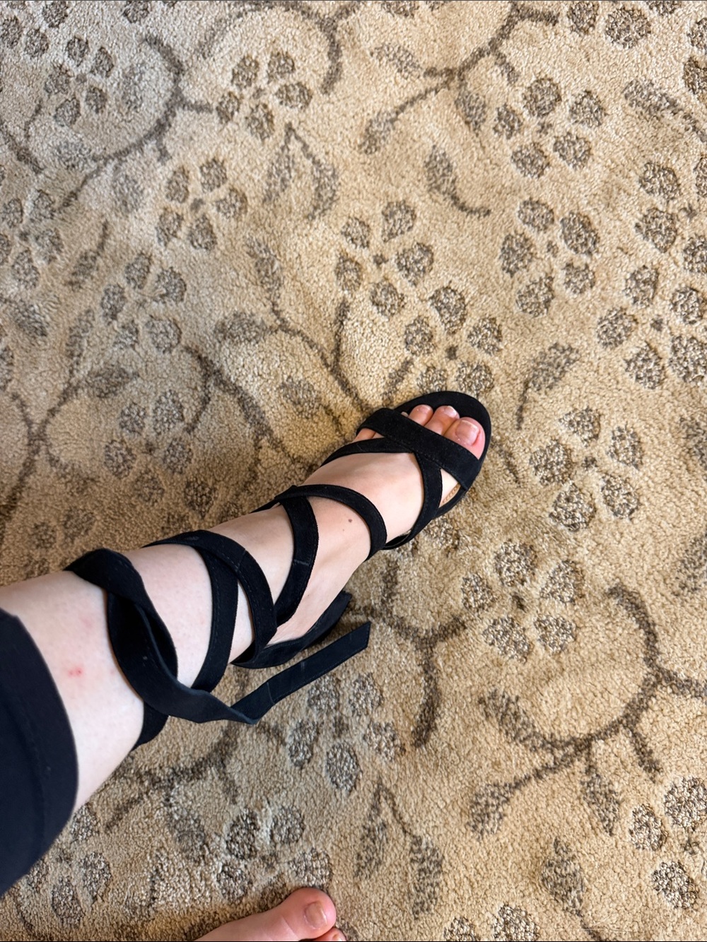 Sam Edelman Black Strappy Wrap-Heel Sandals